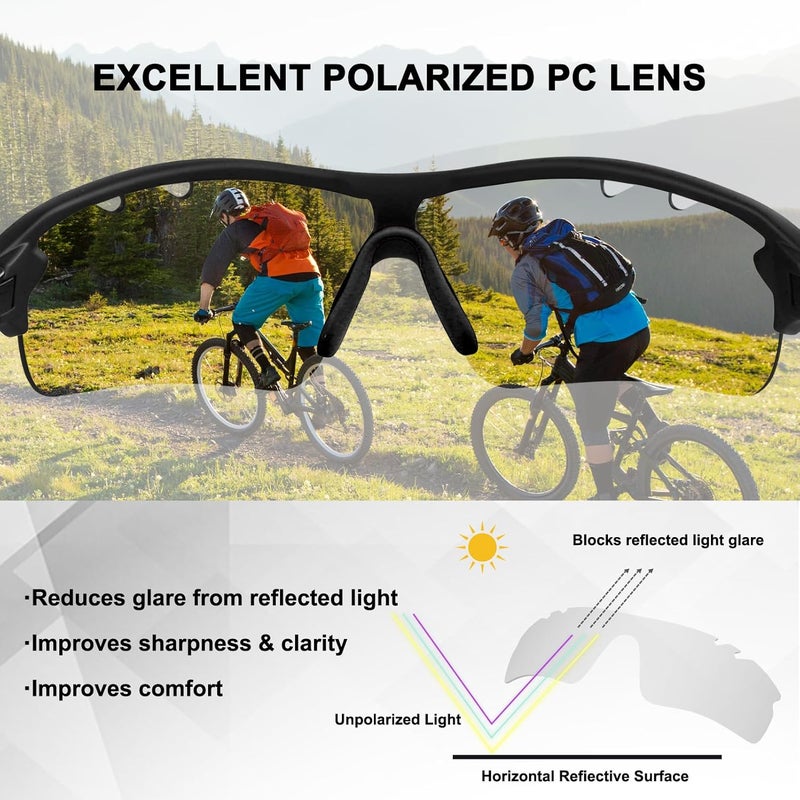 BangLong Polarized Sports Sunglasses Cycling Sun Glasses for Men Women with 5 Interchangeable Lenes for Running Baseball Golf - Image 3